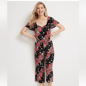 NWT Cropped Floral Jumpsuit